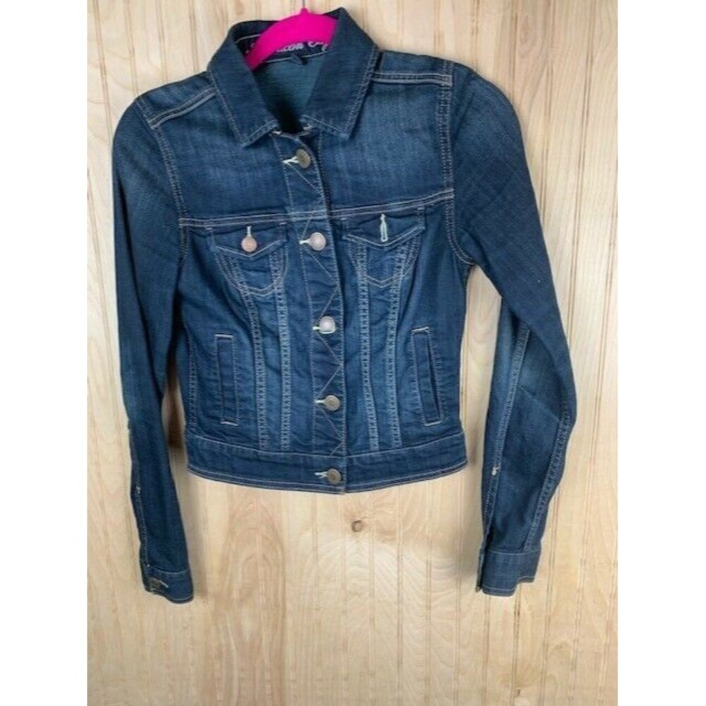 American Eagle Size XS Womens Denim Jacket Dark Wash Stretch